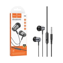 Hoco Wired Earphones M108 Spring with Microphone 3.5MM 1.2m Metal Gray Hoco Wired Earphones M108 Spring with Microphone 3.5MM 1.2m Metal Gray